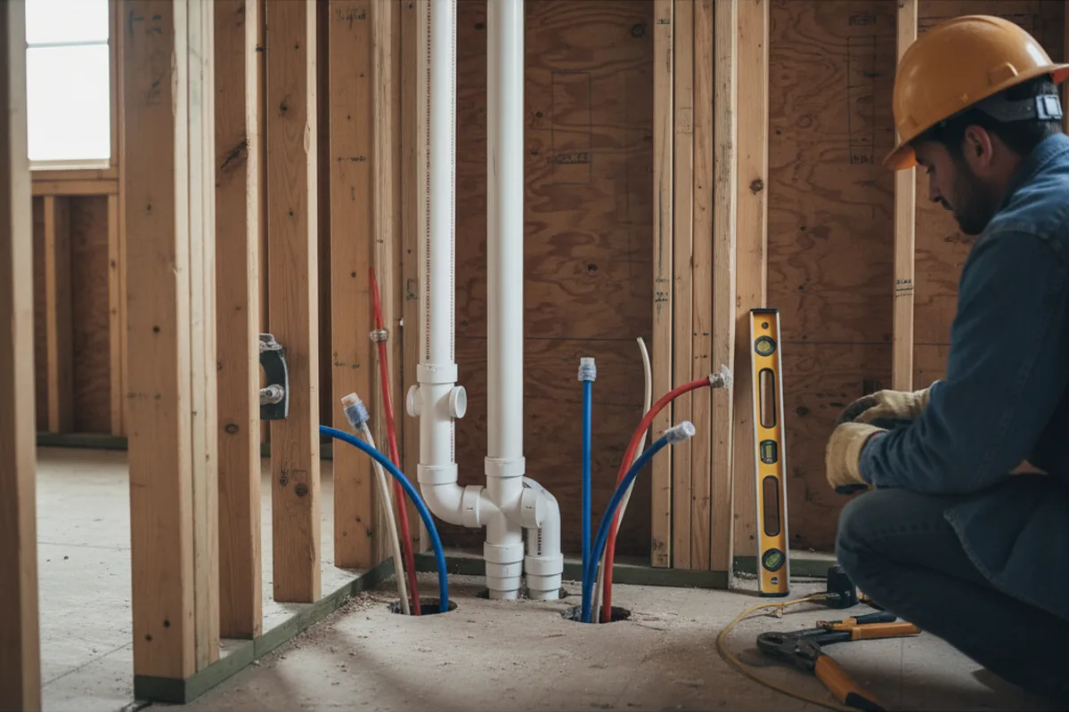 Drain and supply rough-in during Drain Cleaning in Red Rock